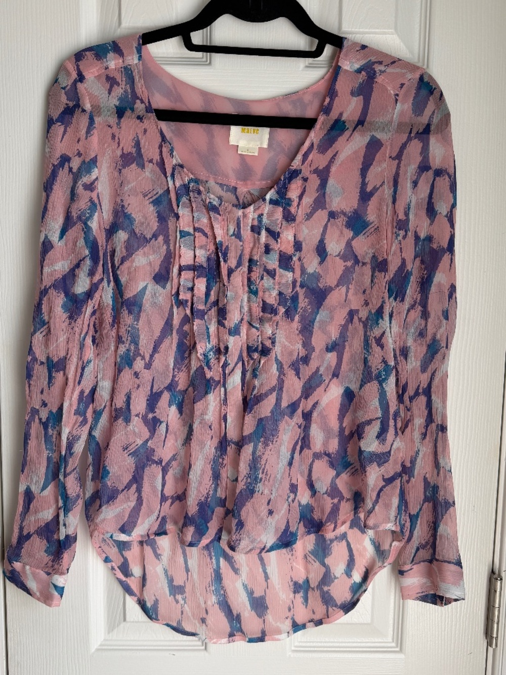 Anthropologie’s Maeve Silk Watercolor Top